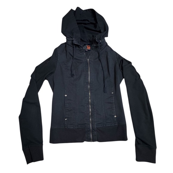 Vintage 2010's G by Guess Black Zip Up Hoodie – Size L (fits like a Small) - Picture 1 of 10